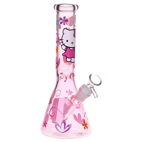 Greetings Feline Glass Beaker Water Pipe | 10" | 14mm F | Designs Vary
