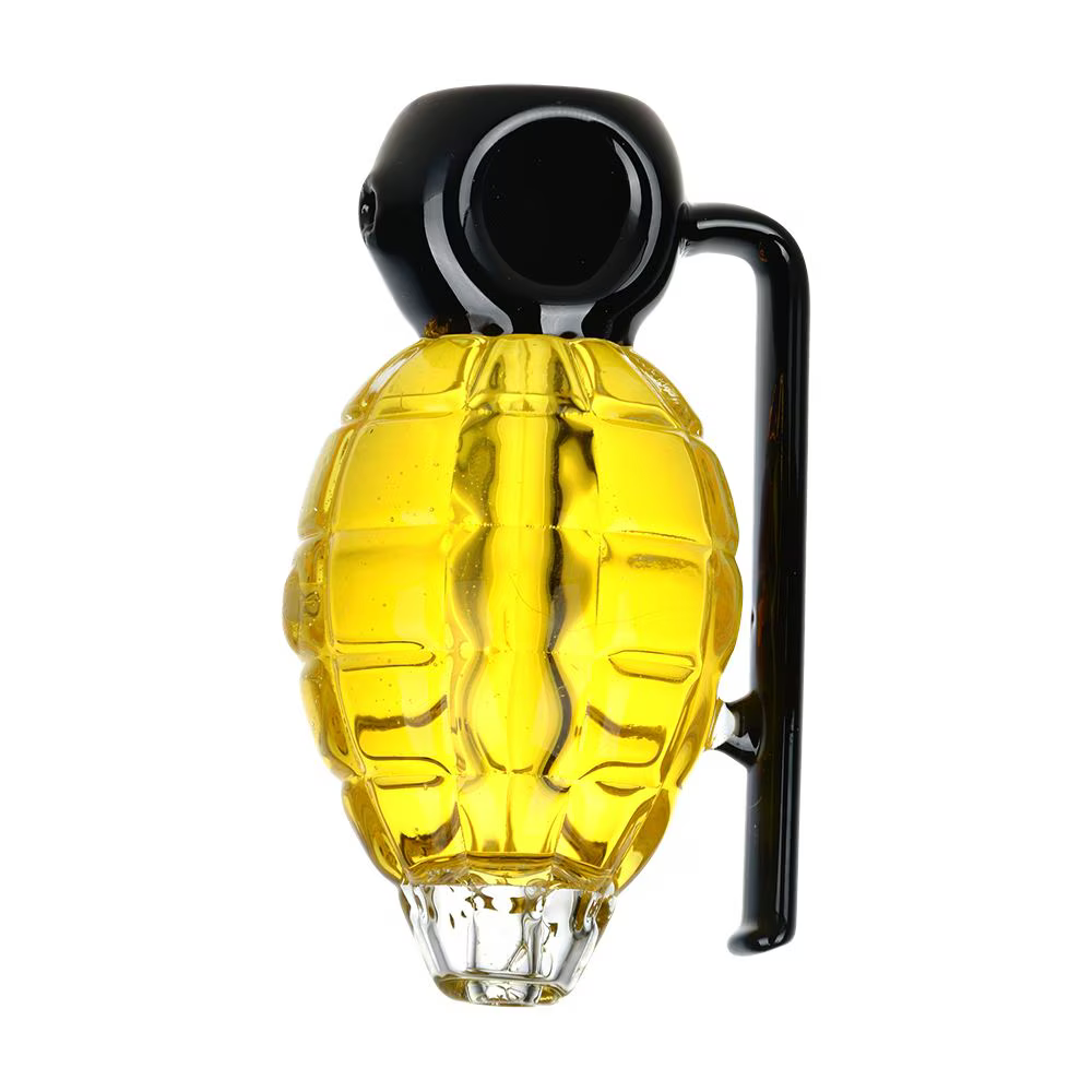 Grenade Glycerin Glass Hand Pipe | 3.75" | Assorted Colors | 4ct Bundle