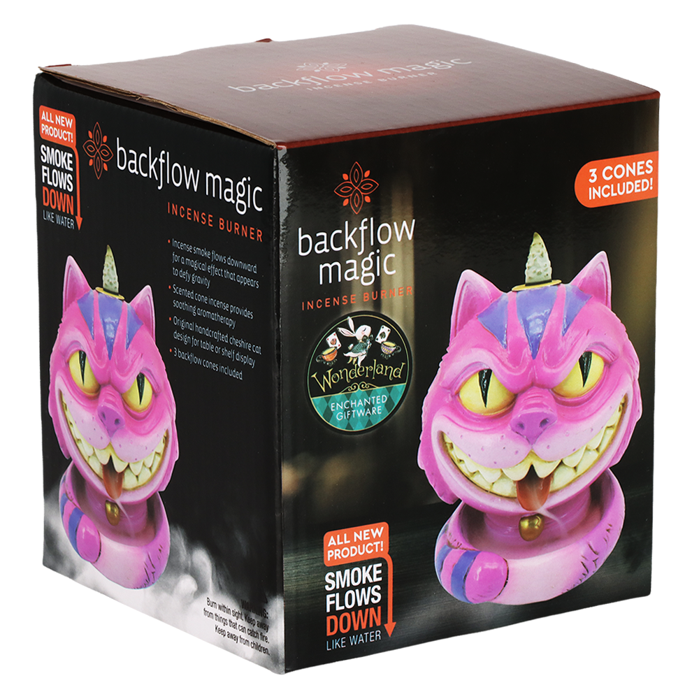 Grinning Cheshire Cat Backflow Incense Burner | 4.25" x 4.5"