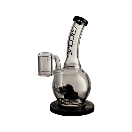 Groove 7" Bubbler Rig with Base for Concentrates, Clear Glass Side View