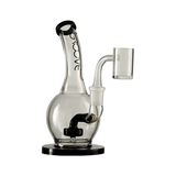 Groove Bubbler Rig with Base Water Pipe 7" Side View for Concentrates