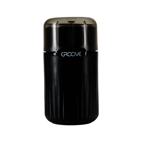 Groove Ripster Electric Grinder front view, sleek black design for dry herbs