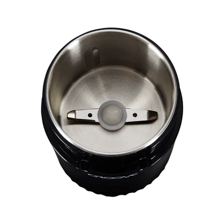 Groove Ripster Electric Grinder top view, stainless steel chamber for dry herbs