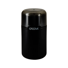 Groove Ripster Electric Grinder in Black for Dry Herbs, Front View on Seamless Background