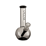 Groove 7" Round Water Pipe in BlkClear, Borosilicate Glass, for Dry Herbs, Side View