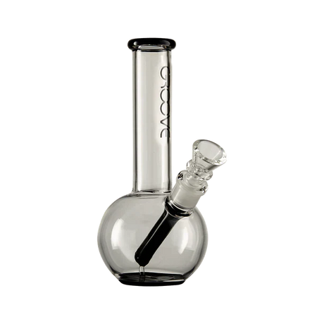 Groove 7" Round Borosilicate Glass Water Pipe for Dry Herbs, Front View on Black