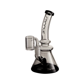 Groove Water Pipe Beaker Rig in BlkClear variant, side view on seamless black background