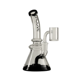 Groove Water Pipe Beaker with clear glass design for concentrates, side view on white background