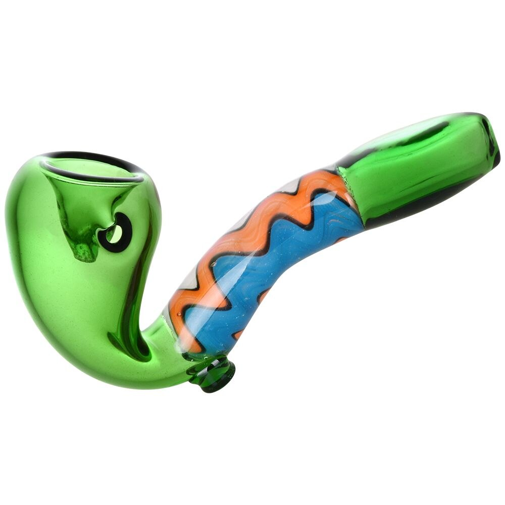 Groovy Waves Glass Sherlock Pipe | 4" | Colors Vary