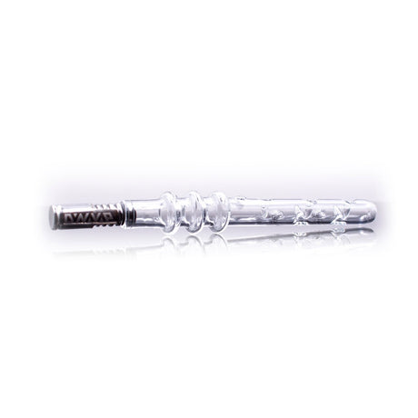 Groucho Jumbo Glass Cooling Stem for DynaVap, clear design, side view on white background