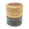 RAW Pressed Wood Grinder with Glass Jar - 65mm, Magnetic Closure, Front View on White Background