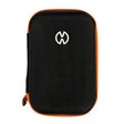 Storz & Bickel Mighty Carrying Case front view, durable black vinyl material with orange zipper