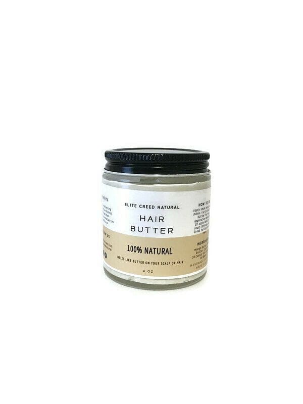 Elite Creed Natural CBD Hair Butter, 100% Natural, Front View on White Background