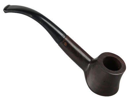 6" Half Bent Style Wood Sherlock Pipe for Dry Herbs, Angled Side View