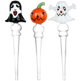 Uncanny Valley Halloween Assortment Glass Dab Straws | Integrated Tip | 6" | 3ct Bundle