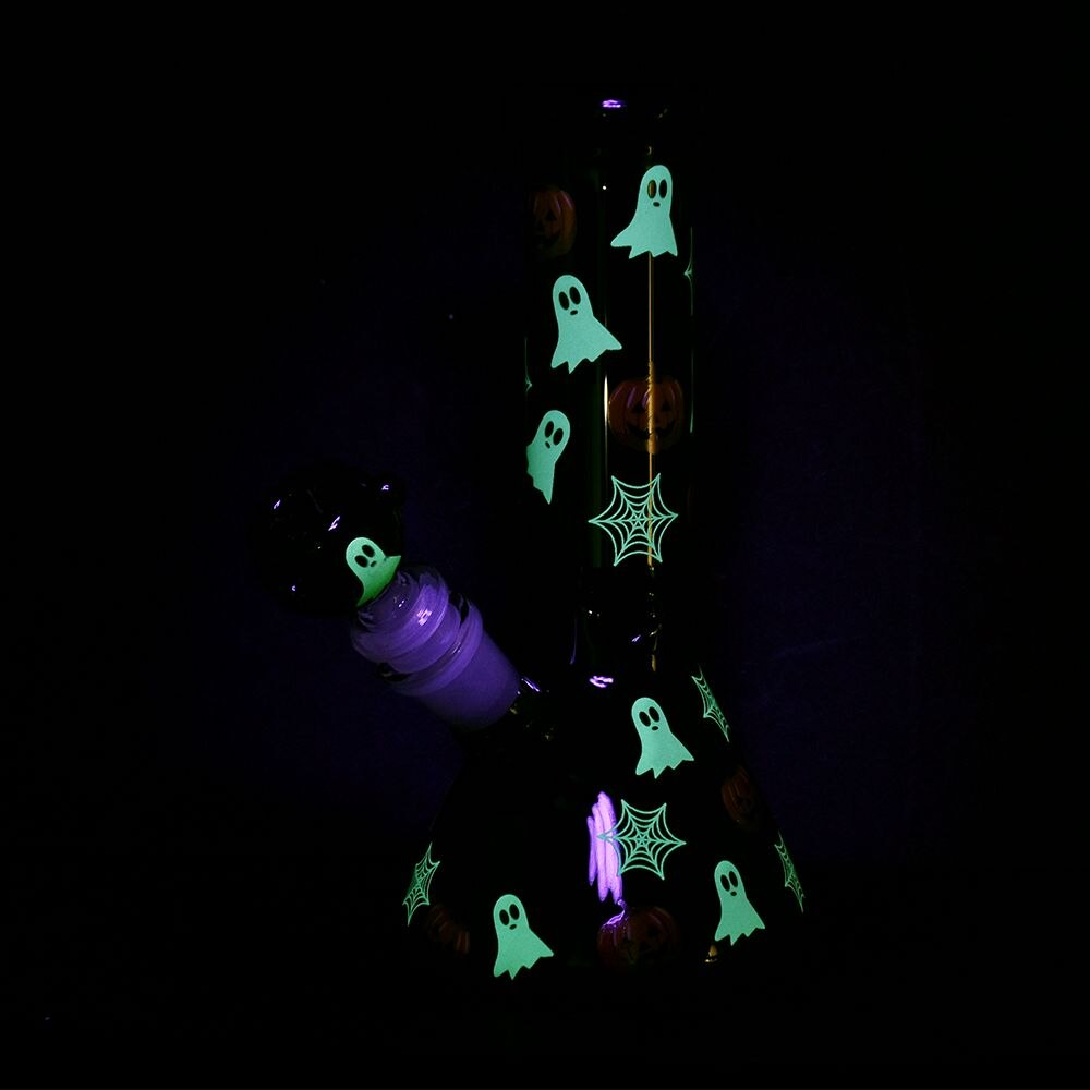 Halloween Decoration Glow Glass Beaker Water Pipe | 7.75" | 14mm F