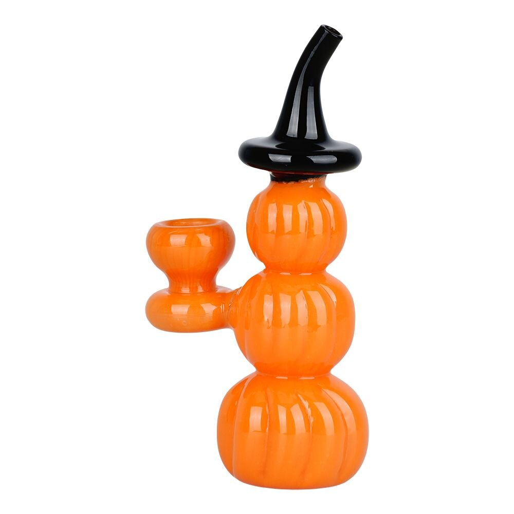 Halloween Pumpkin Pile Up Glass Bubbler | 5.75"