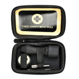 Happy Kit Mini Dab Straw Kit in black with silicone and titanium accessories for concentrates