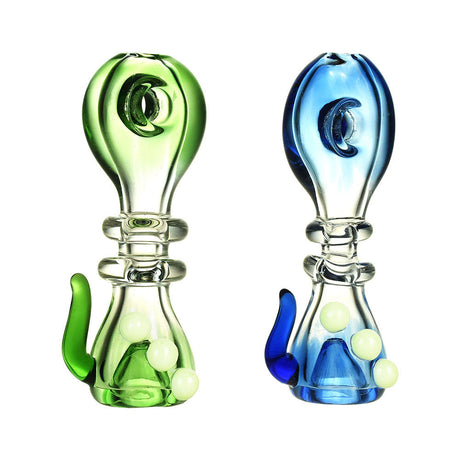 Harmonic Hyperforce Chillum Pipe - 3" Borosilicate Glass Hand Pipes in Assorted Colors