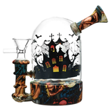 Haunted House Bell Jar Silicone & Glass Water Pipe | 4.5" | 14mm F | Designs Vary