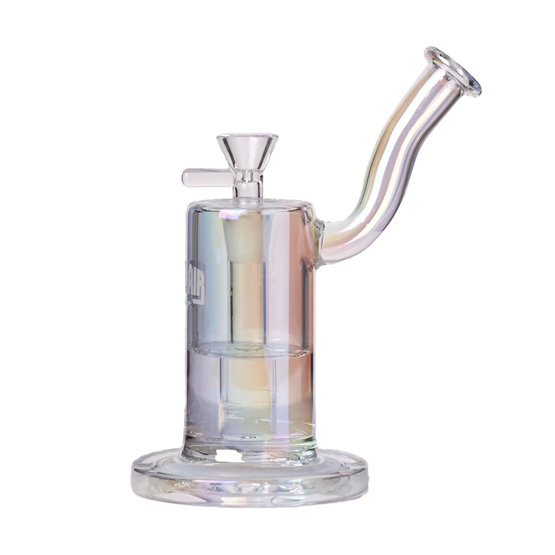 Ric Flair Drip Dab Rig with Quartz Bucket and Colored Glass, Front View