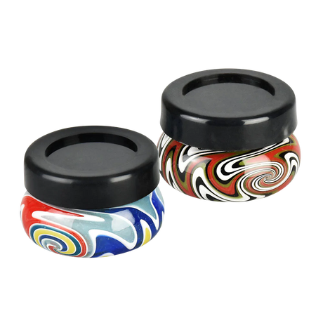Heady Wig Wag Borosilicate Glass Concentrate Storage Jars with Swirl Design