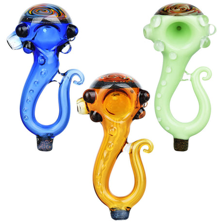 Colorful Harmonic Hyperforce Wig Wag Portal Octo Arm Hand Pipes in Black, Blue, and Green
