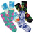 Mad Toro Hemp Leaf Cotton Socks 6 Pack in Tie Dye Colors, Comfortable Apparel