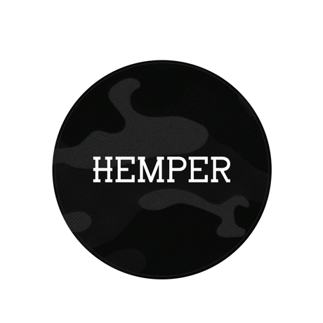 Hemper 5" Shock Absorbent Glass Pad in Black Camo, Top View, for Bongs and Concentrates