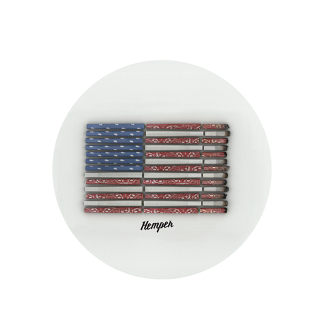 Hemper 5" Shock Absorbent Glass Pad top view with 'Make America Lit' design for bongs and concentrates