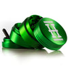 Hemper Aluminum Grinder 4 Piece in Green, Large Size, Sharp Teeth, Easy Grip, Front View