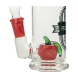 Hemper Apple Cider Bong in Clear and Red, 7" Tall with a 14mm Joint, Side View