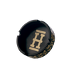 Hemper Asher "Cannaflage" Silicone Ashtray in Black/Gold, Top View, Durable and Easy to Clean