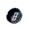 Hemper Asher "Cannaflage" Silicone Ashtray in Black/White with Leaf Pattern - Top View