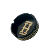 Hemper Asher "New Money" Silicone Ashtray in Black/Gold, Durable with Greek Key Design