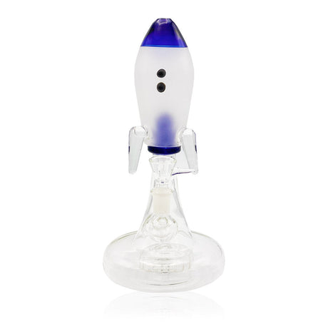 Hemper Blast Off XL Bong in Blue, 10" Tall with 14mm Joint, Rocket Shape Design - Front View