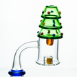 Hemper Christmas Tree Glass Carb Cap on Dab Rig, Festive Design with Colorful Ornaments