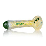 Hemper 6" Color Changing Pipe in Green, Side View on White Background