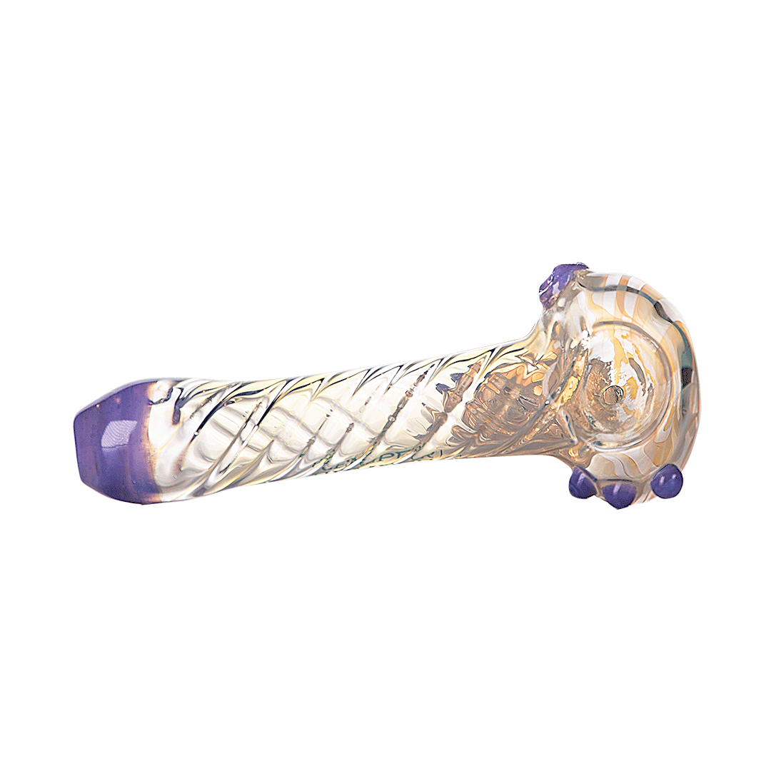 Hemper Color Changing Pipe with Swirl Design - 6" Hand Pipe in Green and Purple