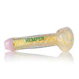 Hemper Color Changing Pipe in Pink, 6" Hand Pipe with Dynamic Design - Side View