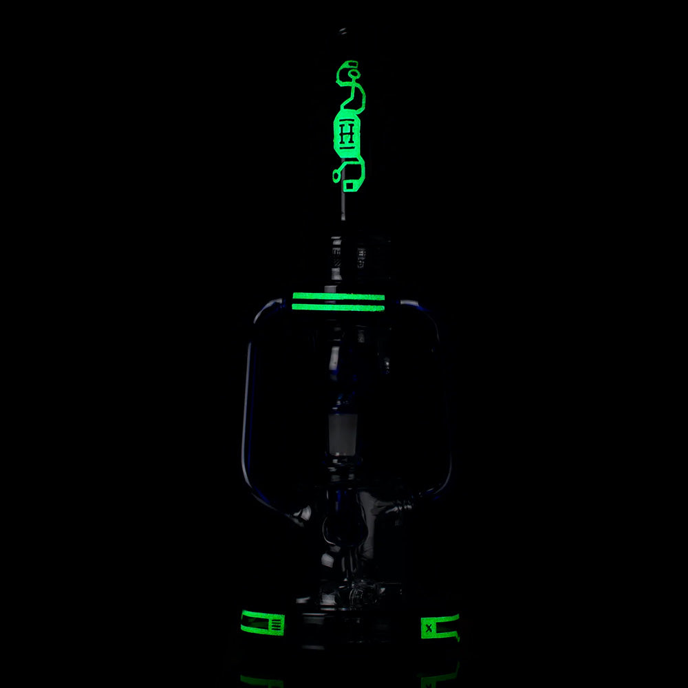 Hemper Cyberpunk Recycler XL Water Pipe with Glow in the Dark Accents - Front View
