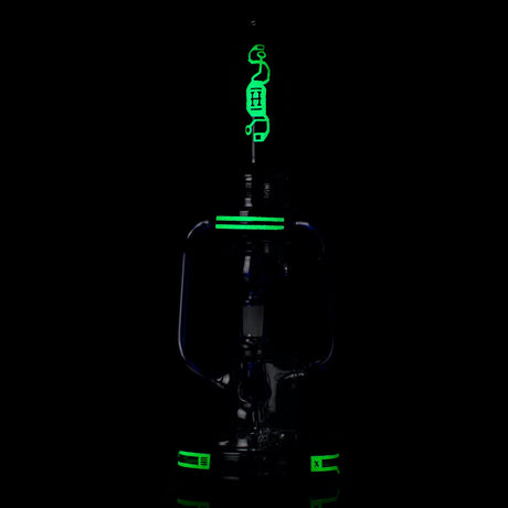 Hemper Cyberpunk Recycler XL Water Pipe with Glow in the Dark Accents - Front View