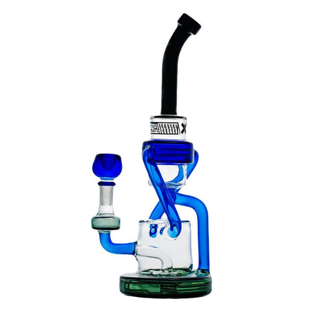Hemper Cyberpunk Recycler XL Water Pipe, 12" tall with 14mm female joint, front view on white background