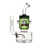 Hemper Dankenstein Water Pipe - Front View - 7.5" Borosilicate Glass with Monster Design