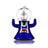 Hemper Dankzilla XL Bong in Blue with Monster Design, Front View on White Background