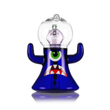 Hemper Dankzilla XL Bong in Blue with Monster Design, Front View on White Background