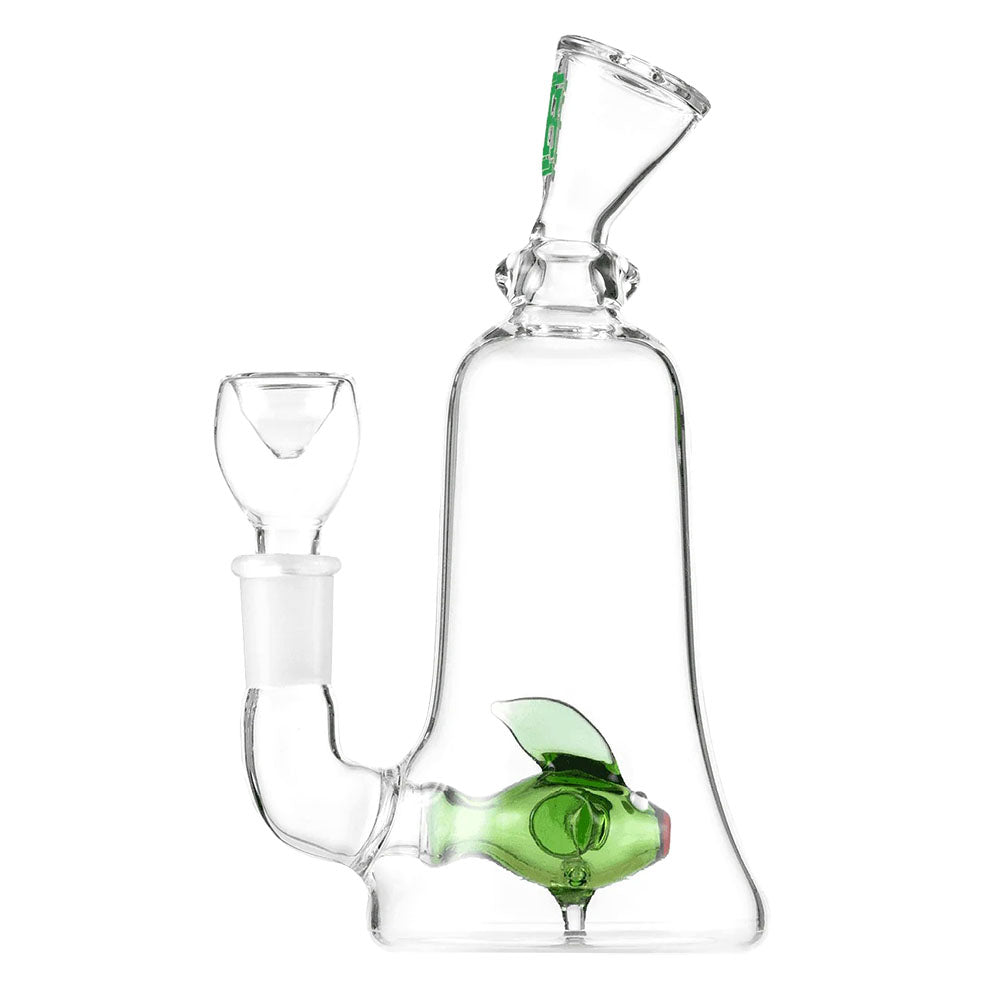 Hemper Fish Water Pipe 6" with 14mm Female Joint, Borosilicate Glass, Front View