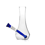 Hemper - Flower Vase Bong, 7" Compact Design, Clear Glass with Blue Accents, Front View