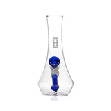 Hemper Flower Vase Bong with blue accents, 7" height, compact design, front view on white background