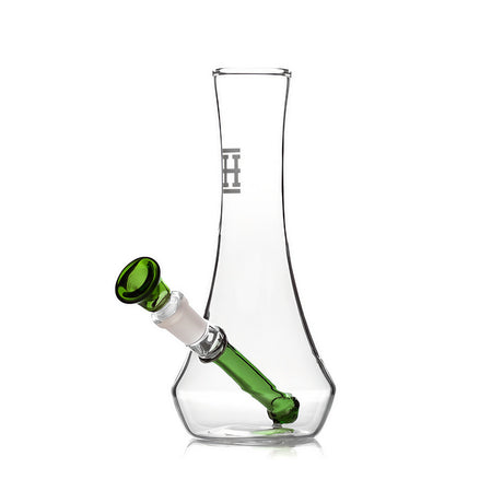 Hemper Flower Vase Bong in Green, 7" Compact Design with Deep Bowl, Front View on White Background